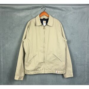 Vintage Carhartt Jacket Mens Size Large TALL Khaki Quilted Lined J293